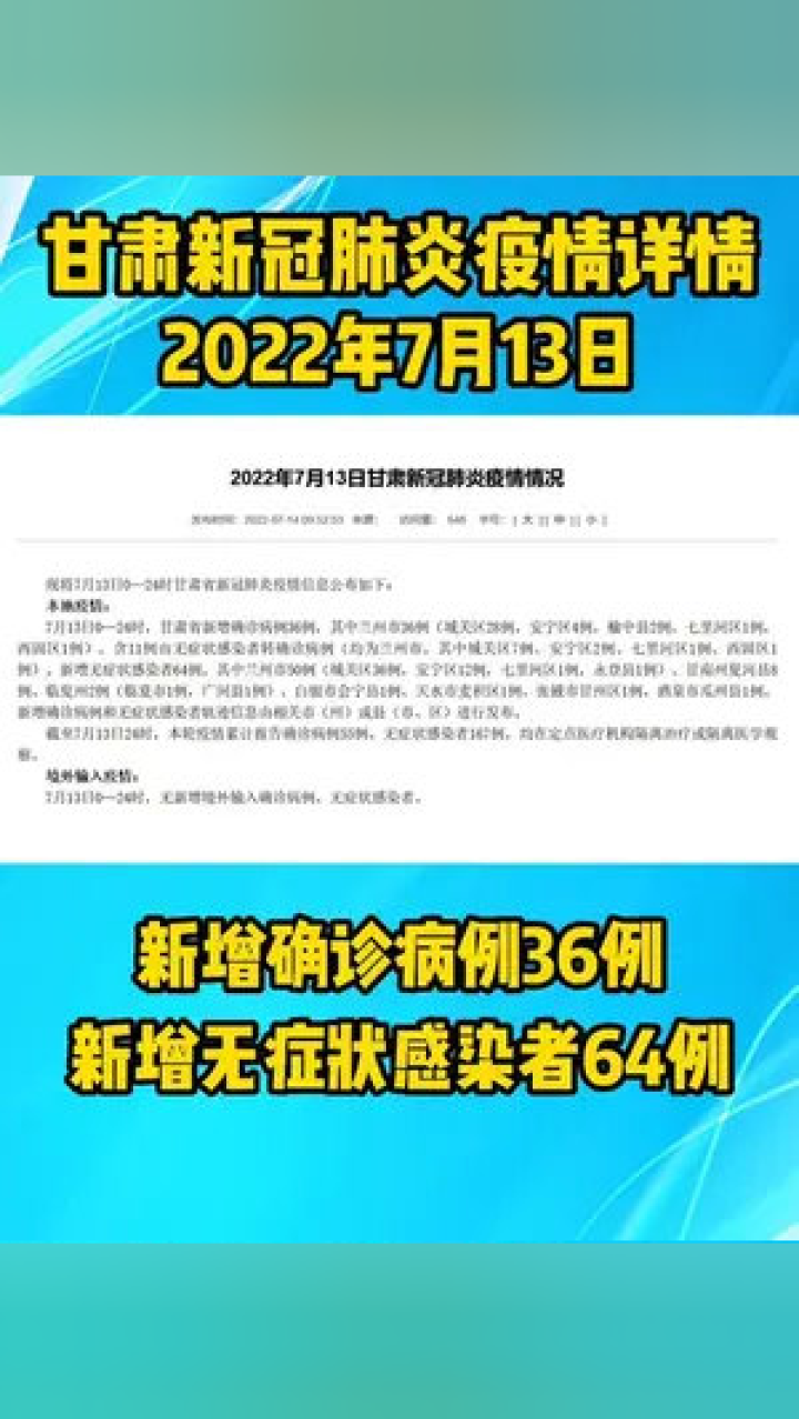 甘肅最新疫情報告，今日動態及防控進展